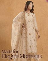 Portia | Luminous White 3-Piece Unstitched Charmeuse Silk with Chiffon Dupatta