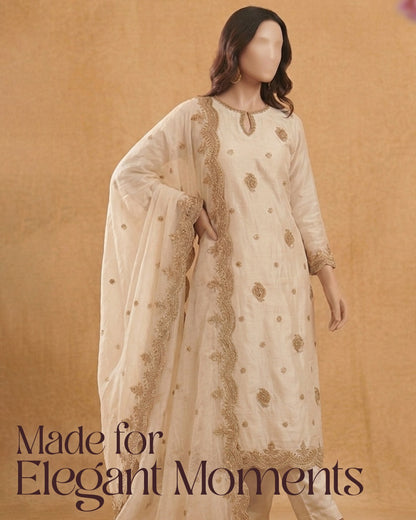 charmeuse silk with chiffone dupatta by nur