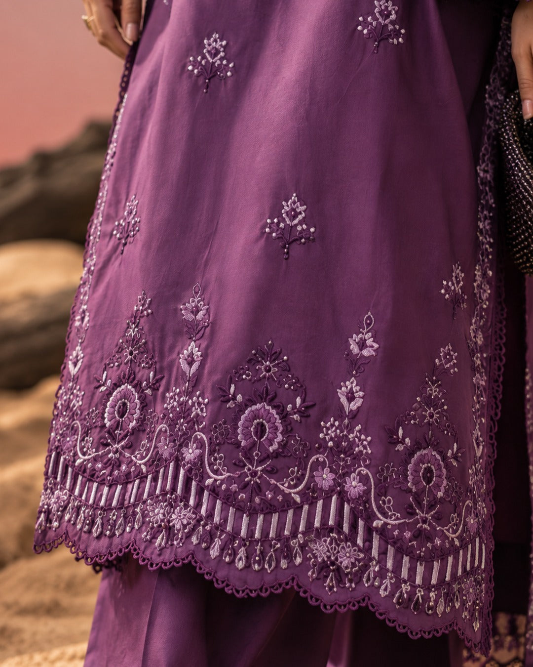 Royal Purple Embroidered Co-ord Set