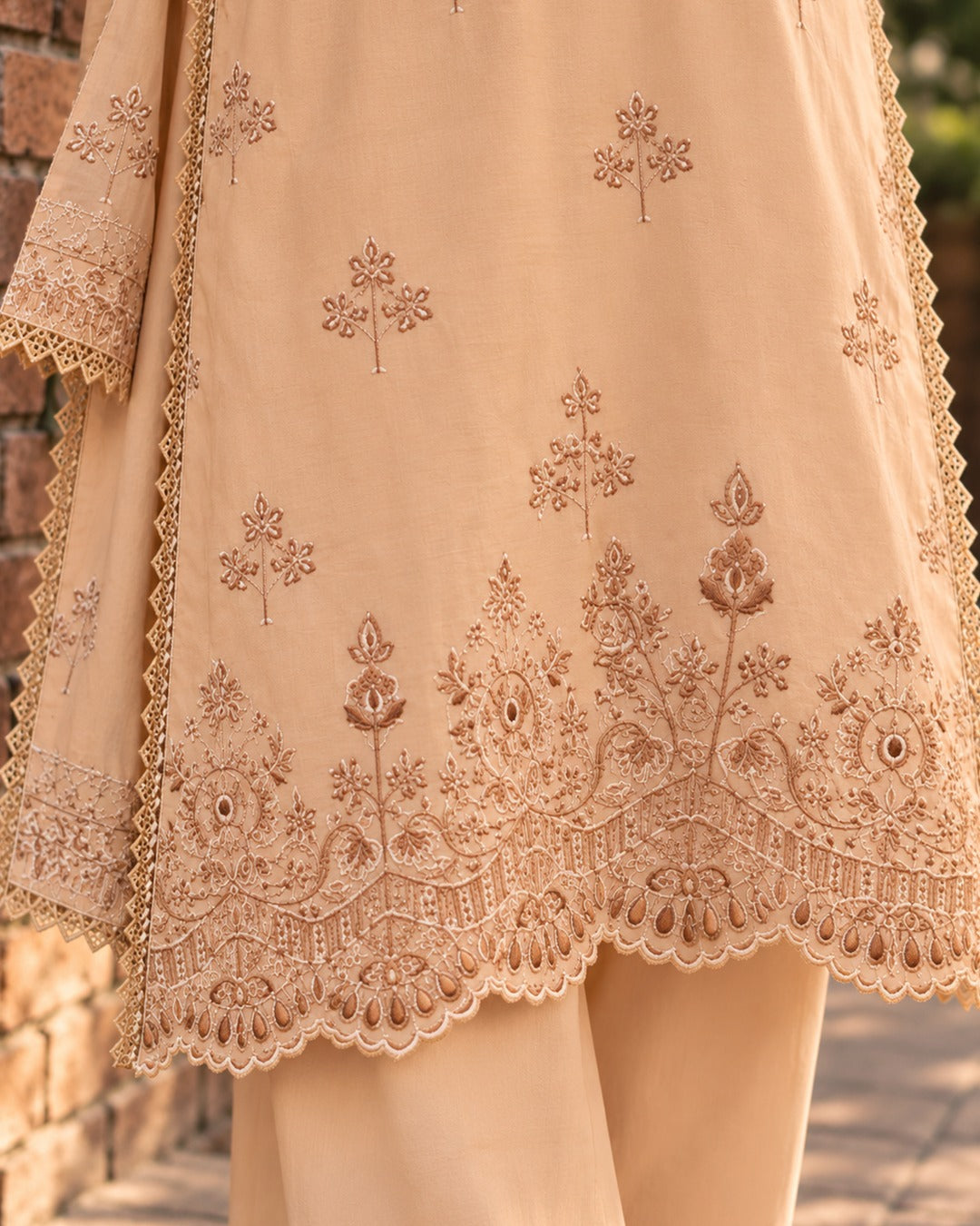 Peach Embroidered Co-ord Set