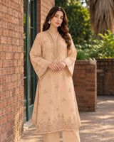 Peach Embroidered Co-ord Set