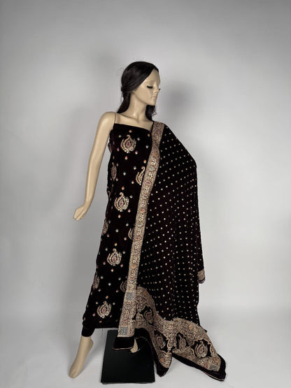 Velvet Zari work