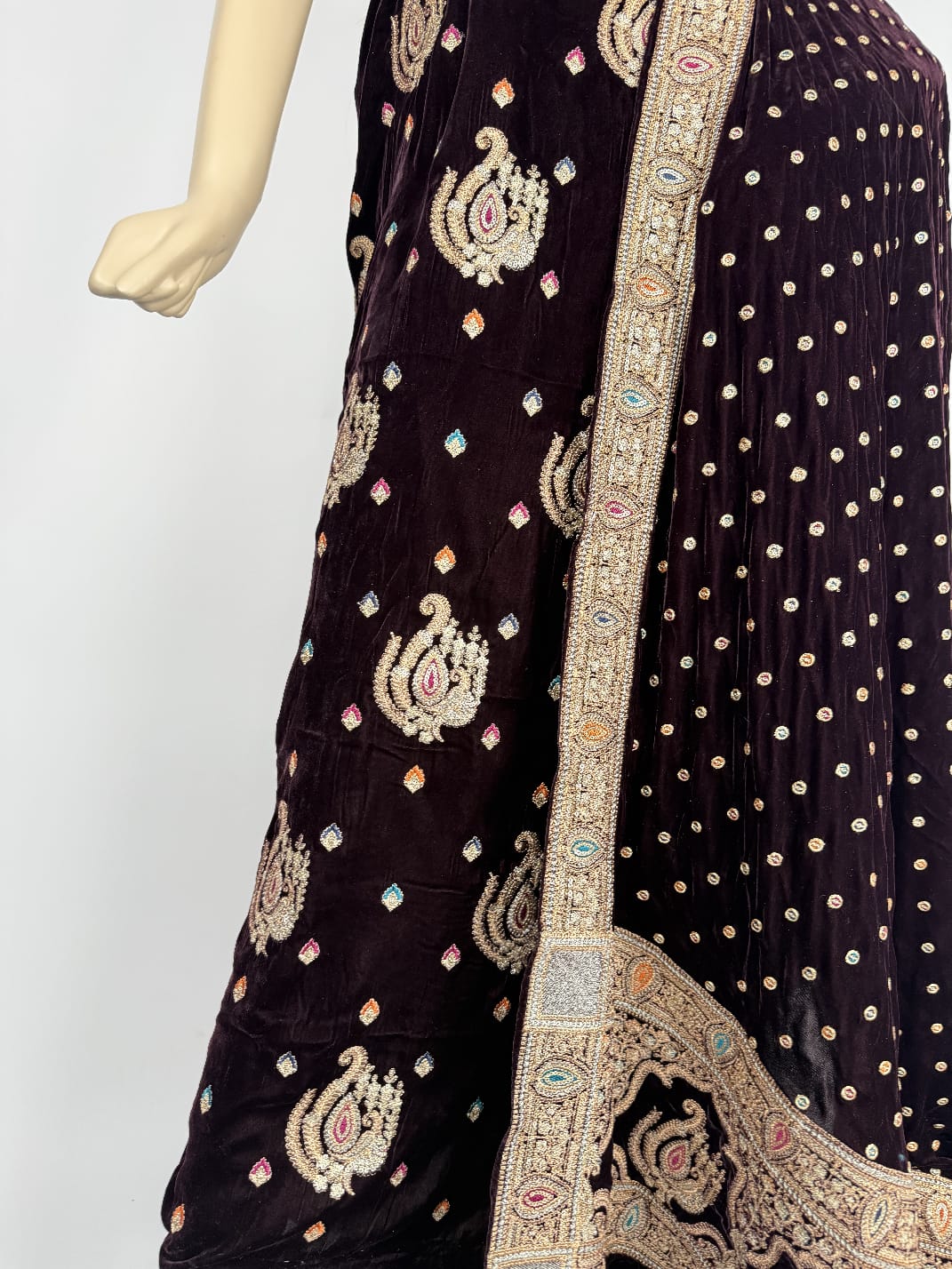 Velvet Zari work