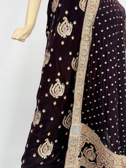 Velvet Zari work