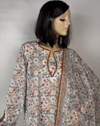 lawn chikenkari 3pc