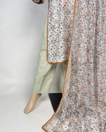lawn chikenkari 3pc