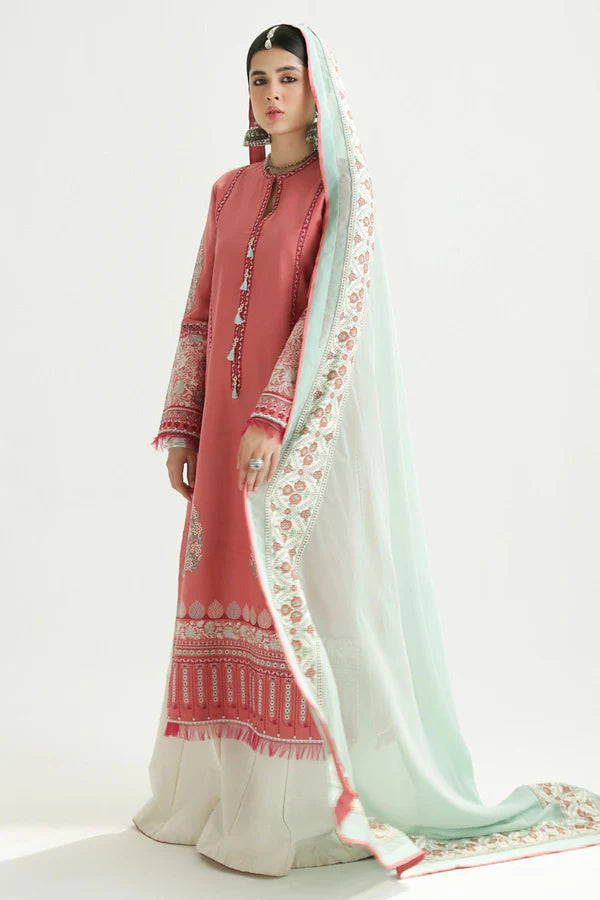 SANDAL-10B | Unstitched Lawn 2024 | Zara Shahjahan