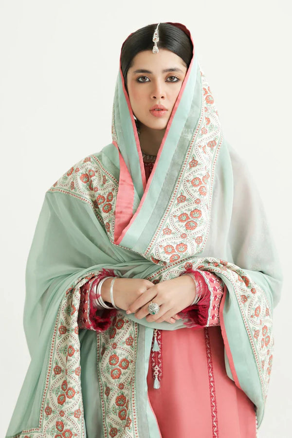SANDAL-10B | Unstitched Lawn 2024 | Zara Shahjahan