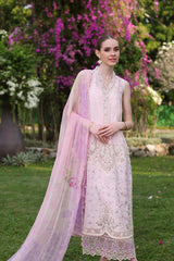 D11-A Pink | Noor Luxury Chikankari Lawn'24 | Noor by Saadia Asad